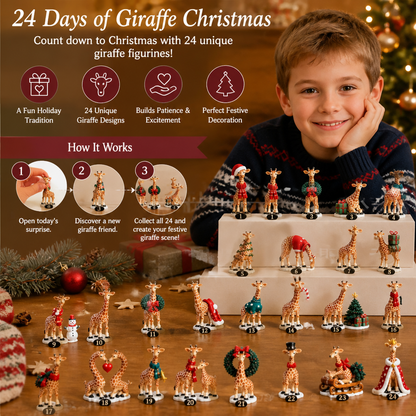 24-Day Christmas Giraffe Figurine Advent Calendar