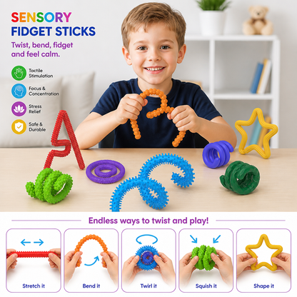 Sensory Fidget Sticks – Soothing Twisty Toys for Stress Relief