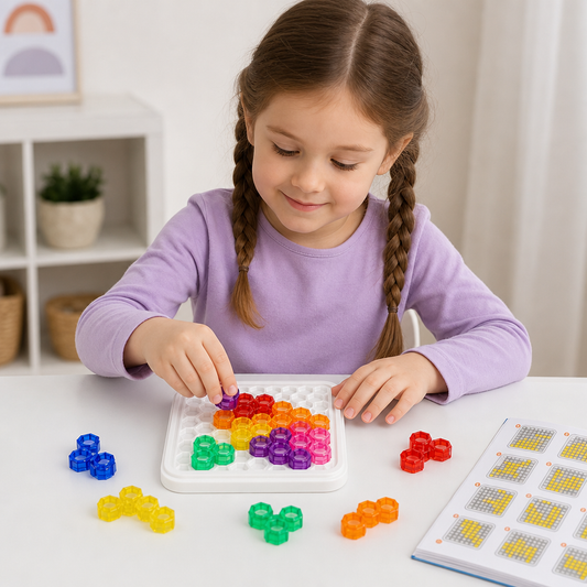 Rainbow Bead Puzzle Board – Logic & Problem-Solving Game