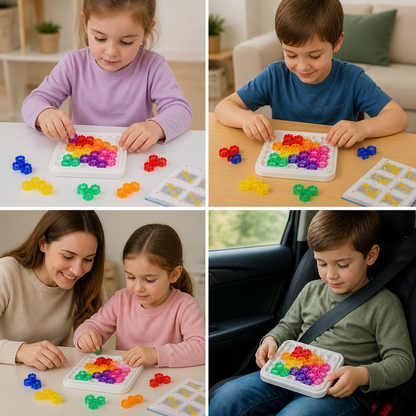 Rainbow Bead Puzzle Board – Logic & Problem-Solving Game