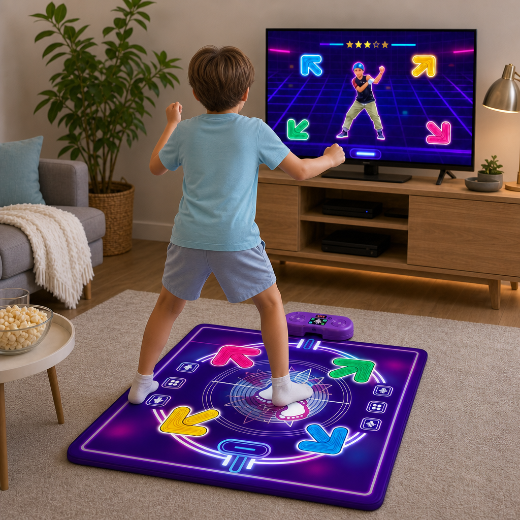 Interactive Musical Dance Mat with LED Lights for Kids