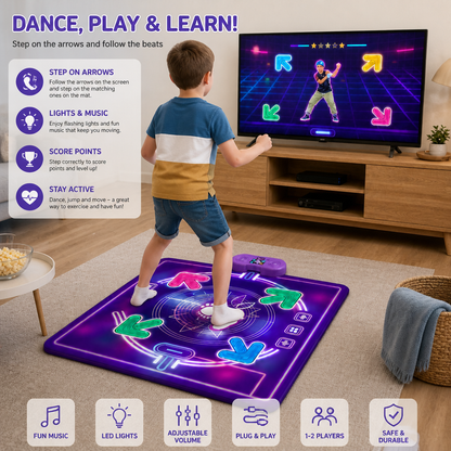 Interactive Musical Dance Mat with LED Lights for Kids