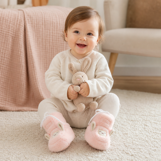 Warm & Cozy Fleece-Lined Baby Booties with Soft Non-Slip Soles
