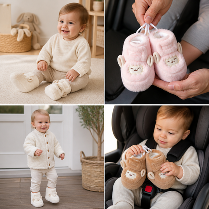 Warm & Cozy Fleece-Lined Baby Booties with Soft Non-Slip Soles