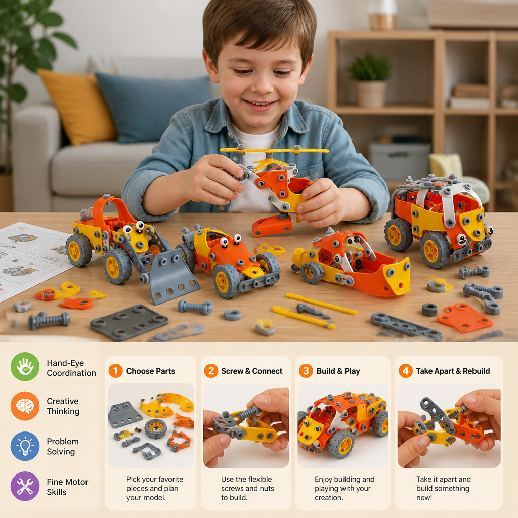STEM Flexible Screw & Nut Building Blocks Set