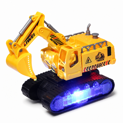 Electric Transforming Robot Excavator Toy with Lights & Sounds