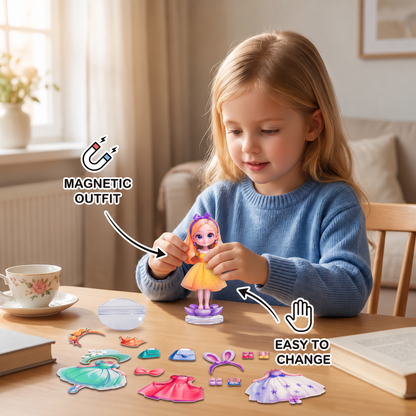Magnetic Dress-Up Doll Set with Interchangeable Outfits