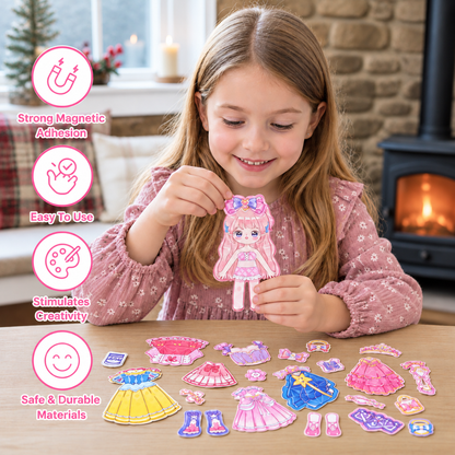 Princess Magnetic Dress-Up Set with 3D Stickers
