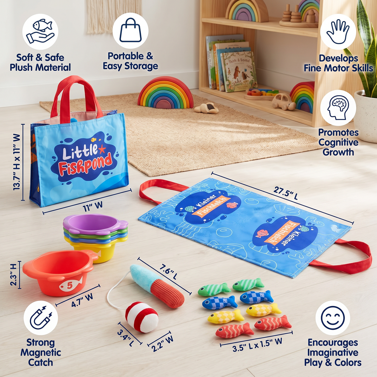 Montessori Plush Fishing Bond Toy