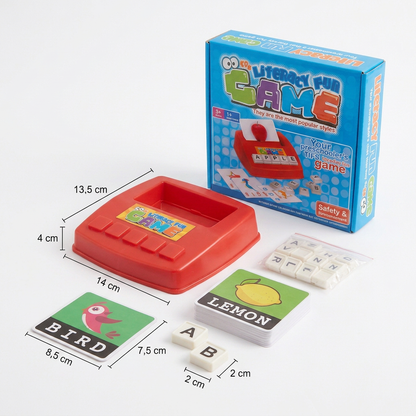 Interactive Spelling & Word Matching Game – Preschool Literacy Learning Toy with Picture Cards & Letter Tiles