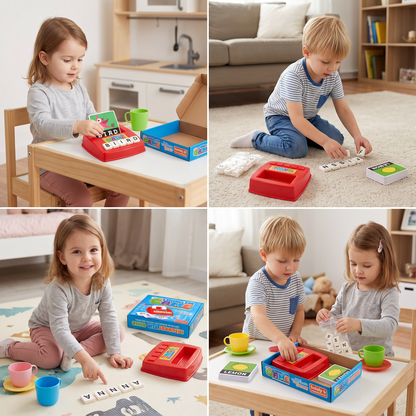 Interactive Spelling & Word Matching Game – Preschool Literacy Learning Toy with Picture Cards & Letter Tiles