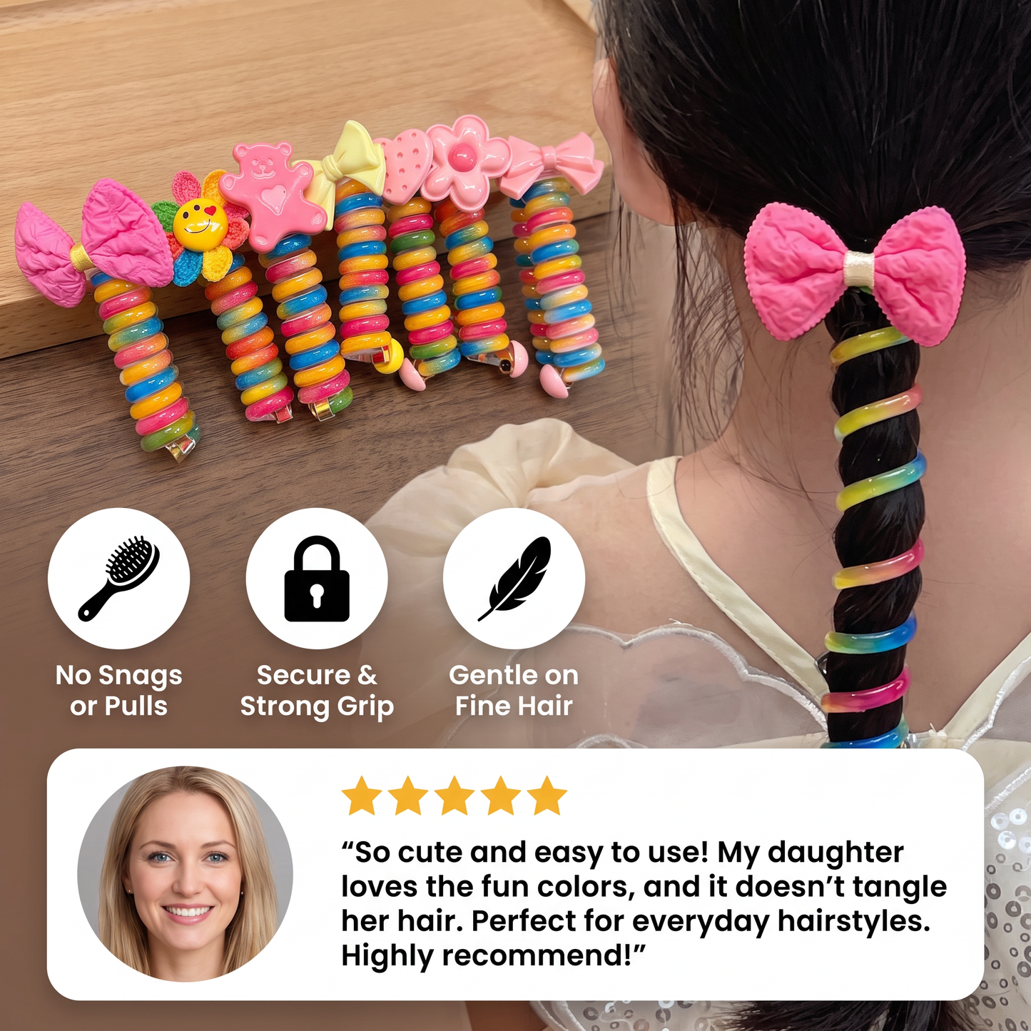 Cute Kids Spiral Hair Tie Set