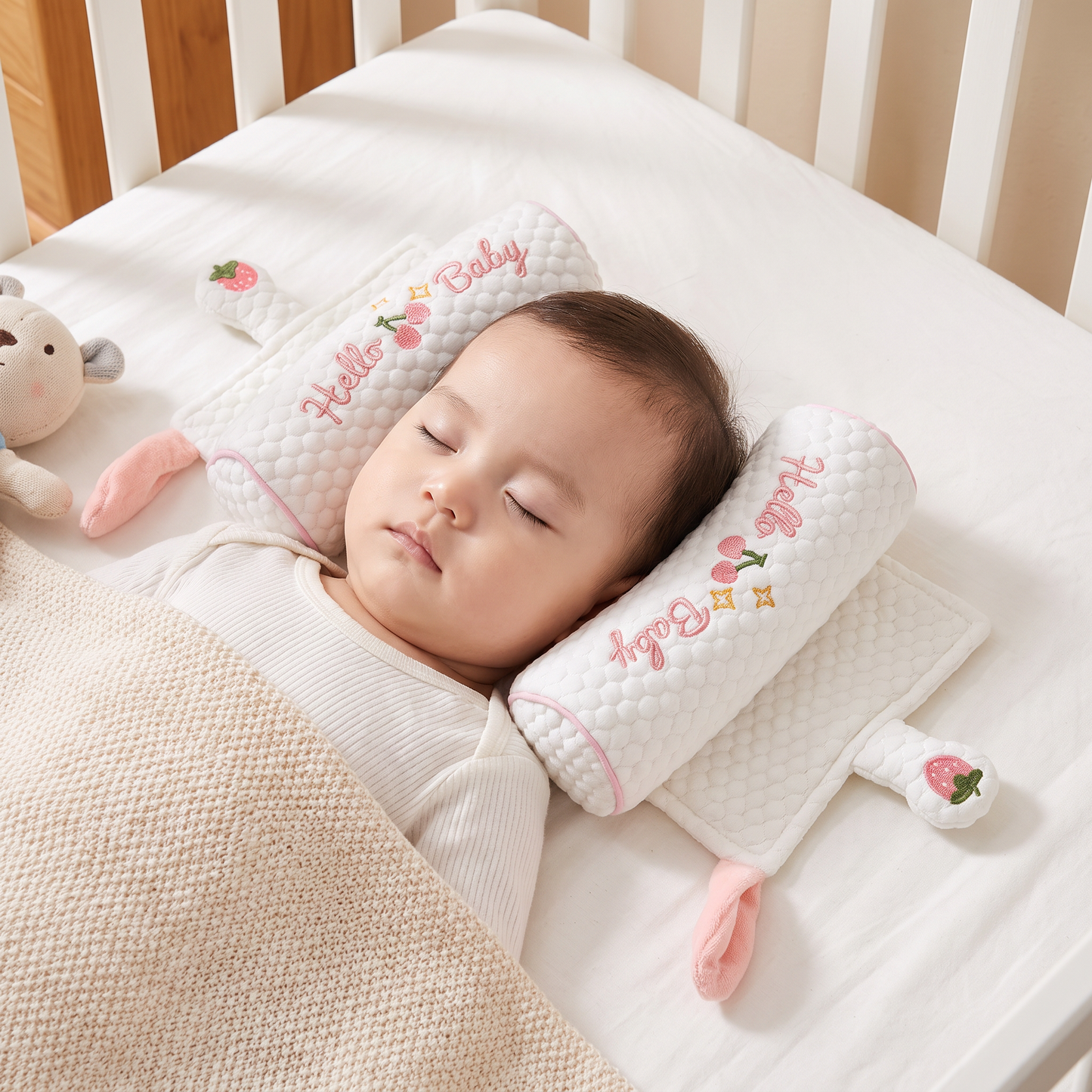 Adjustable Baby Head Shaping Pillow with Millet Filling