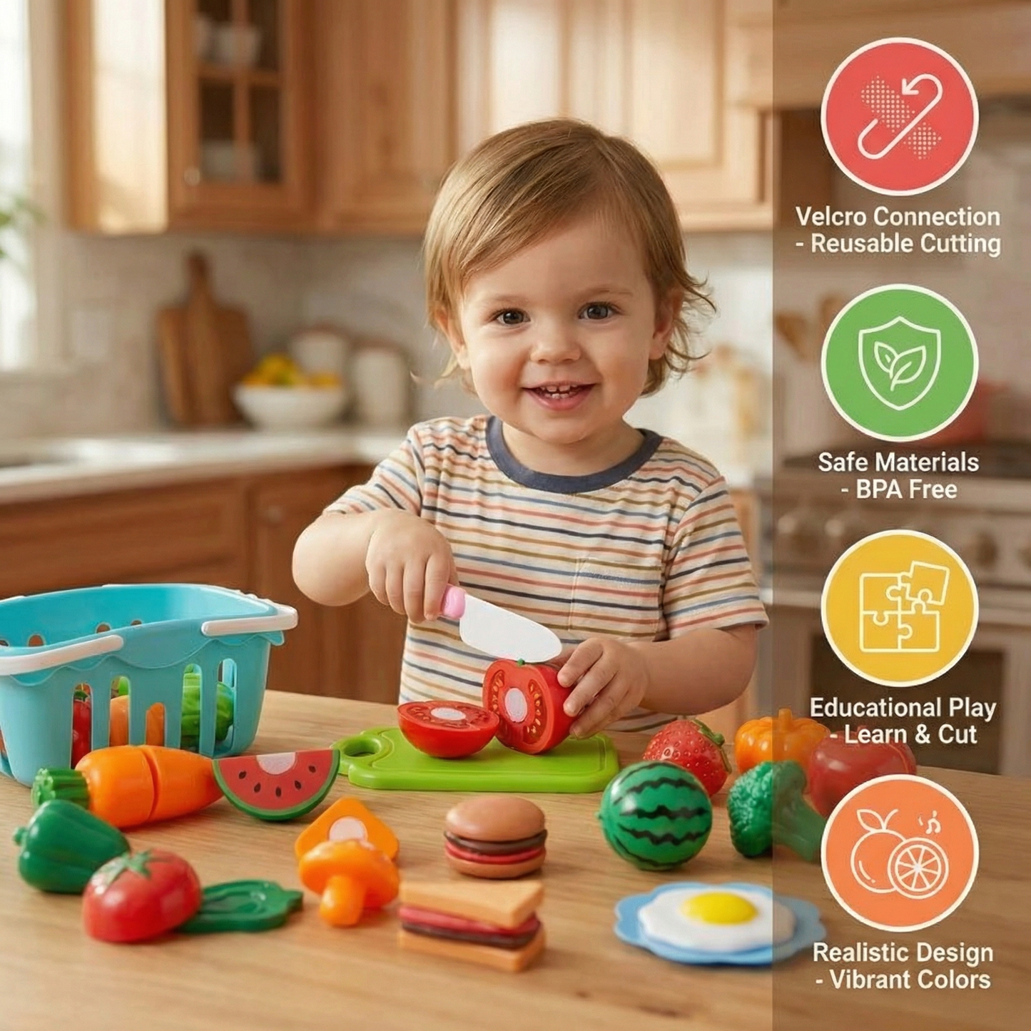 Cuttable Fruits and Vegetables Play Set
