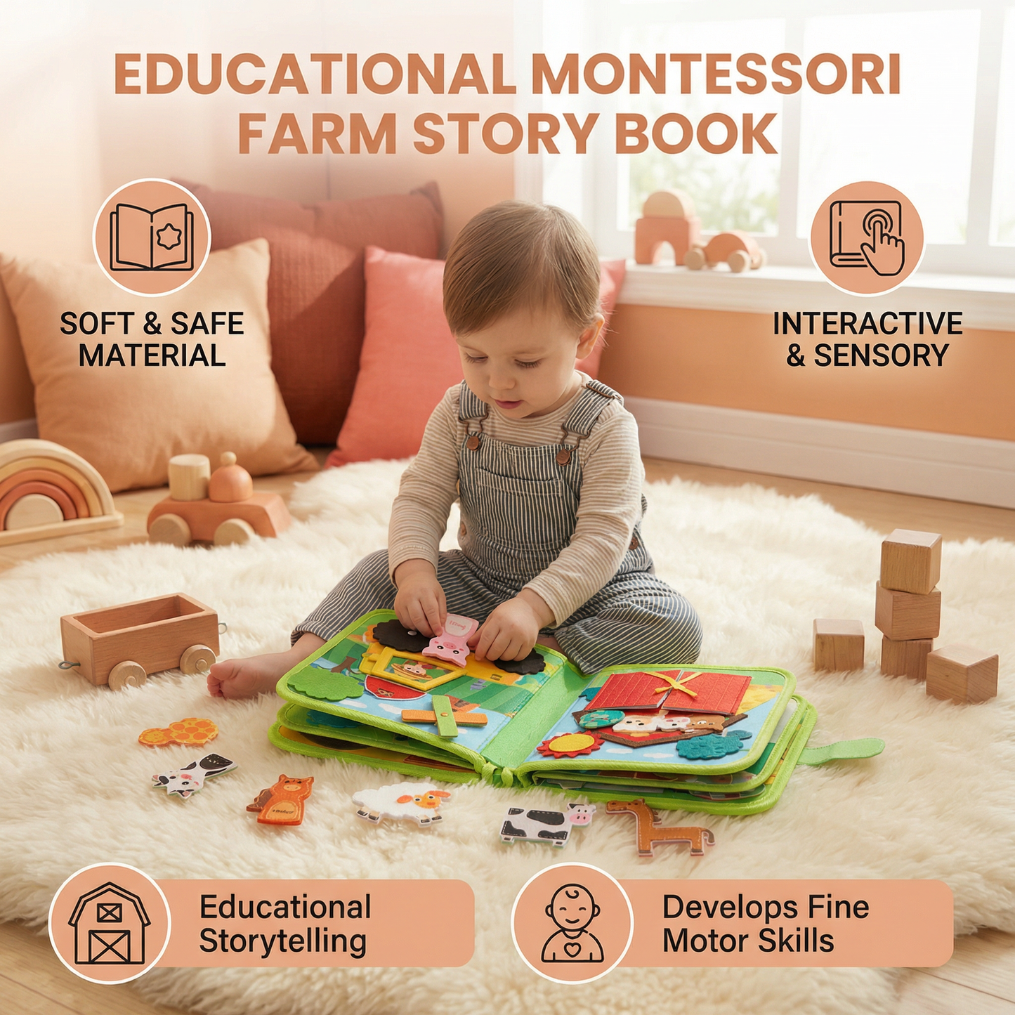 Educational Montessori Farm Story Book