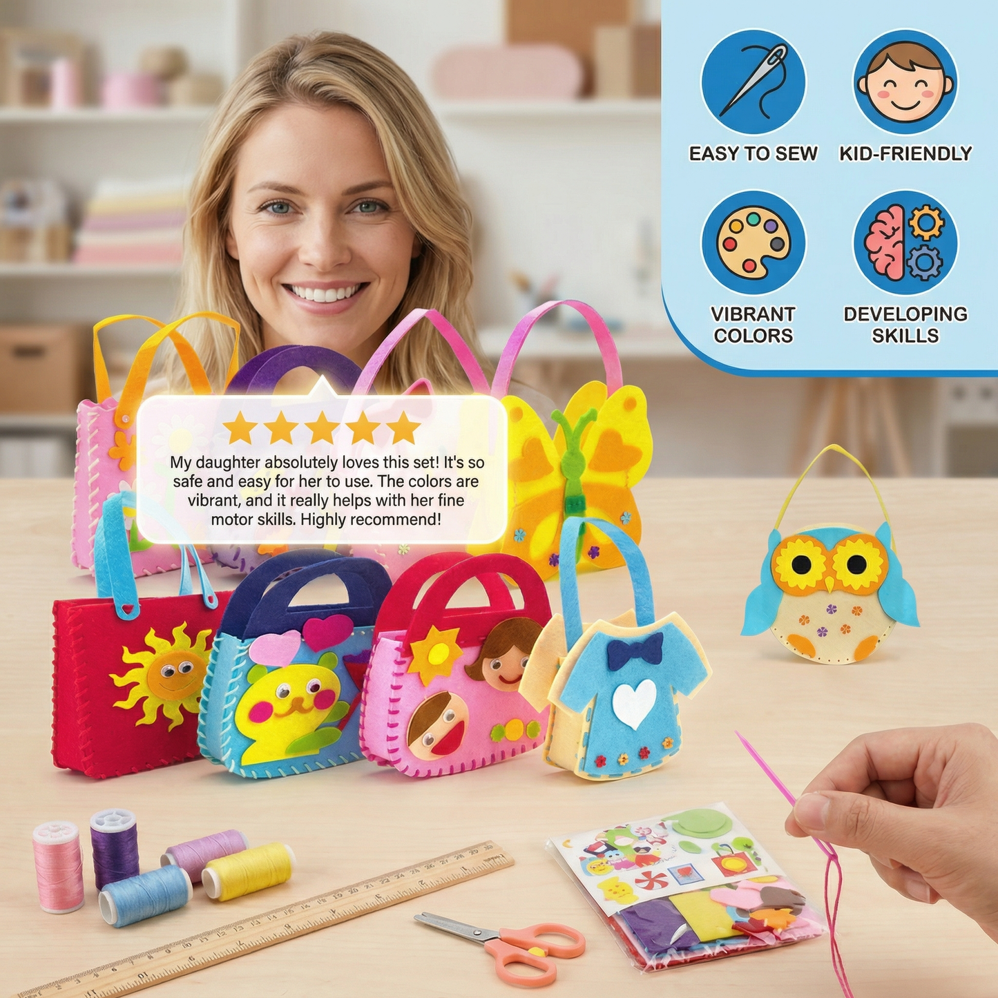 Safe DIY Felt Bag Sewing Set