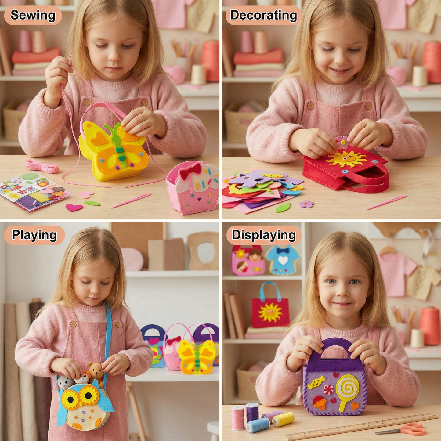 Safe DIY Felt Bag Sewing Set