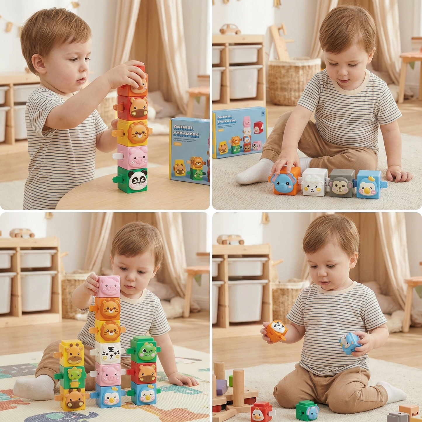 Educational Montessori Animal Stacking Set Building Toy
