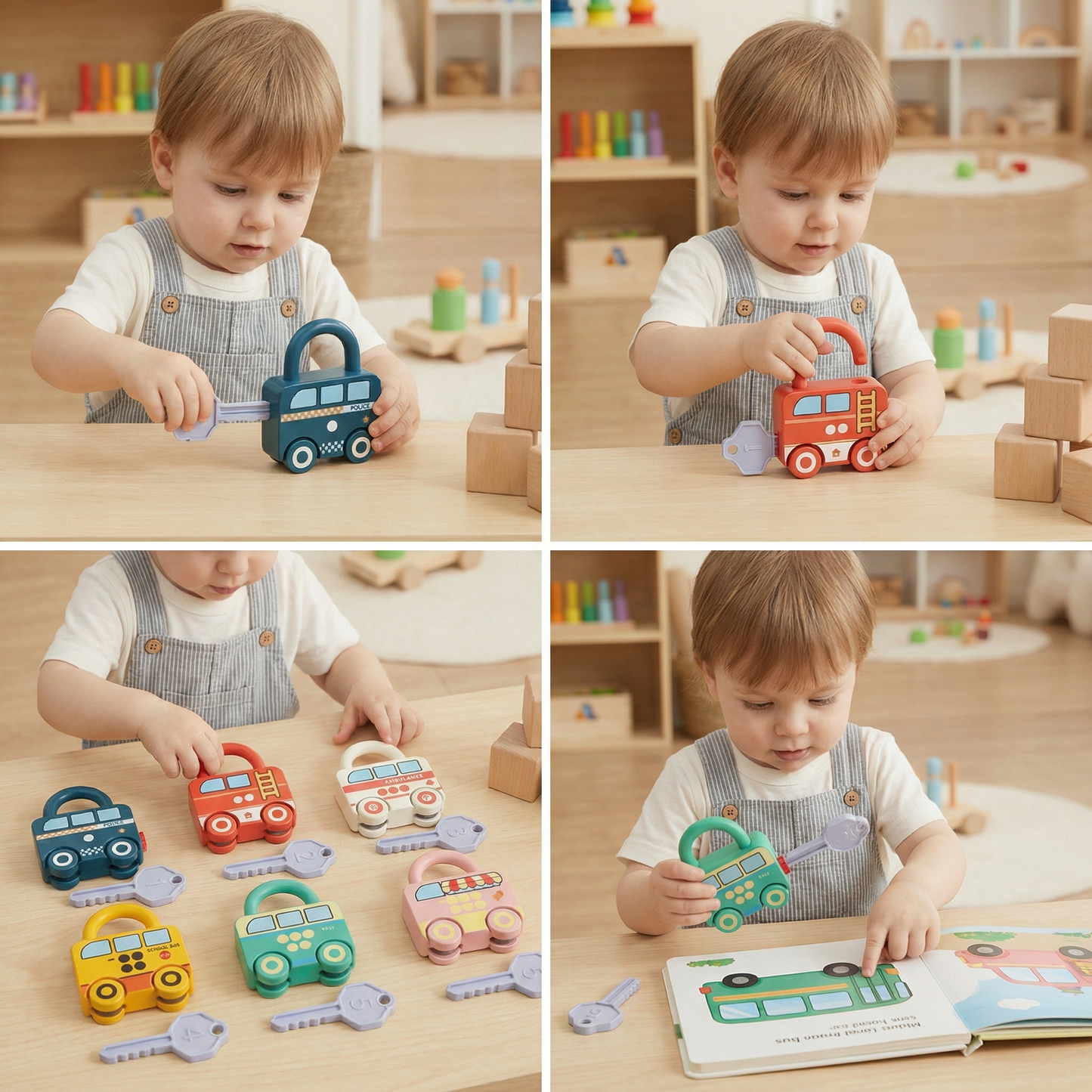 Montessori Key Lock - Patterns and Colours Toy