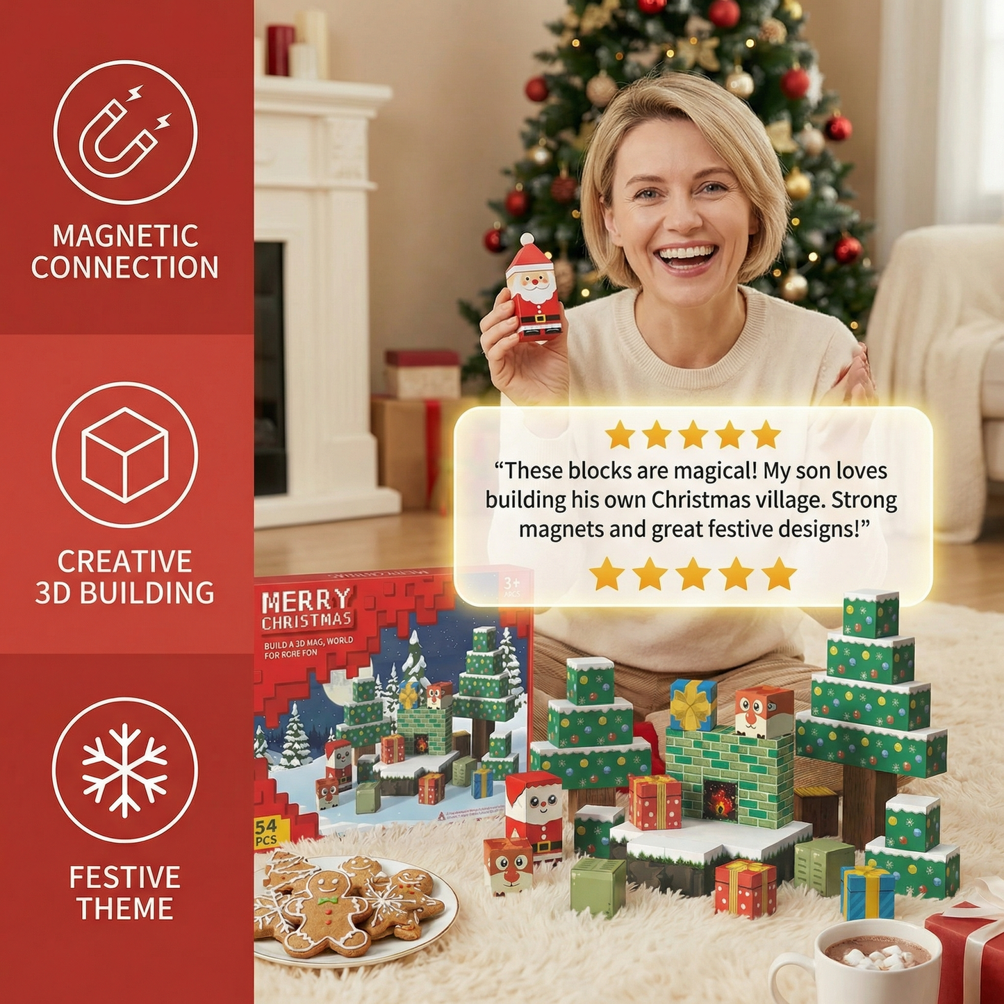 Christmas magnetic Cube building blocks