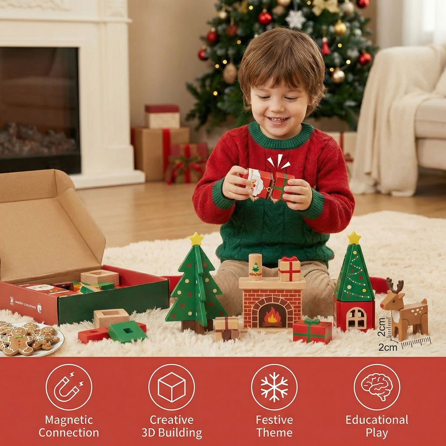 Christmas magnetic Cube building blocks