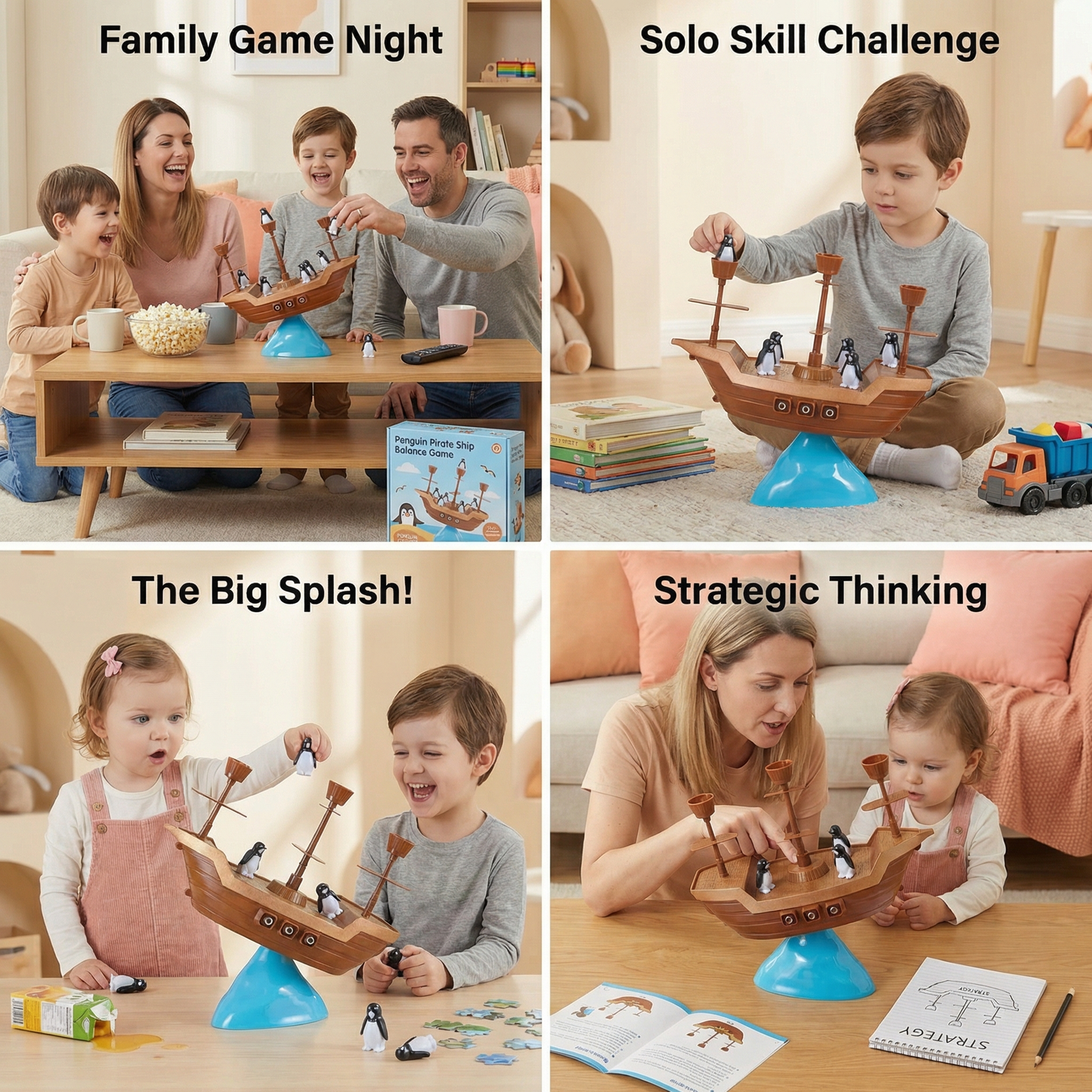 Penguin Pirate Ship Balance Game