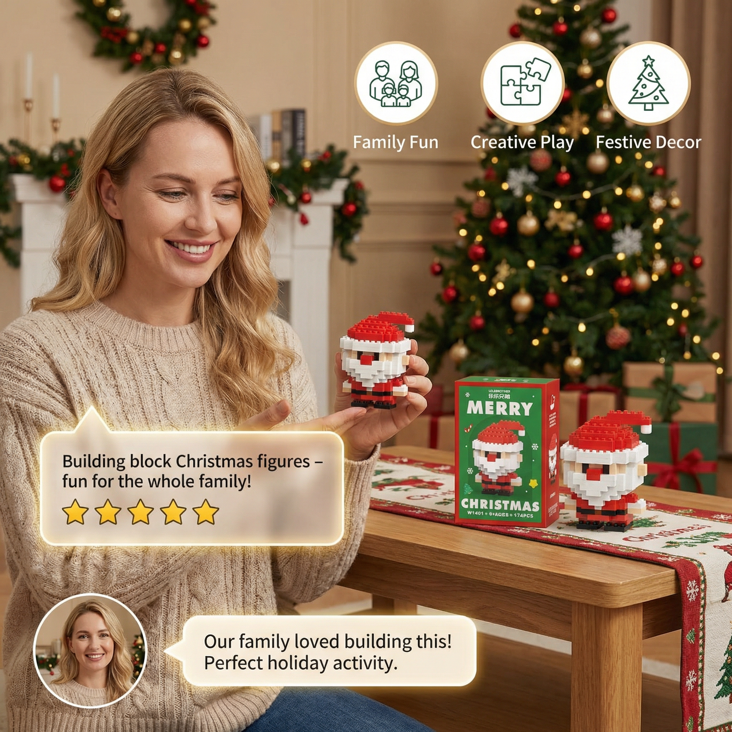 Building block Christmas figures – fun for the whole family