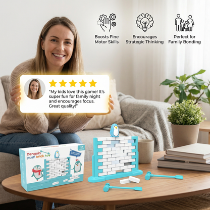 Penguin Brick Push Balance Family Game