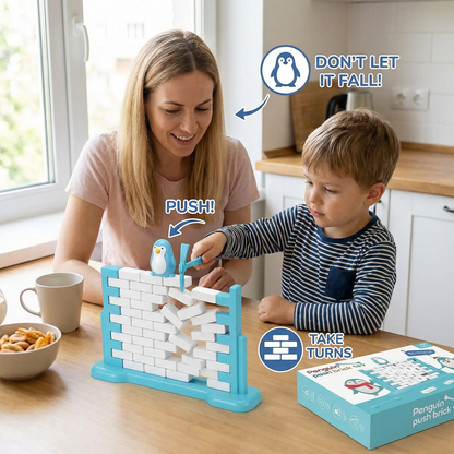 Penguin Brick Push Balance Family Game