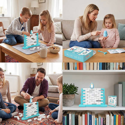 Penguin Brick Push Balance Family Game
