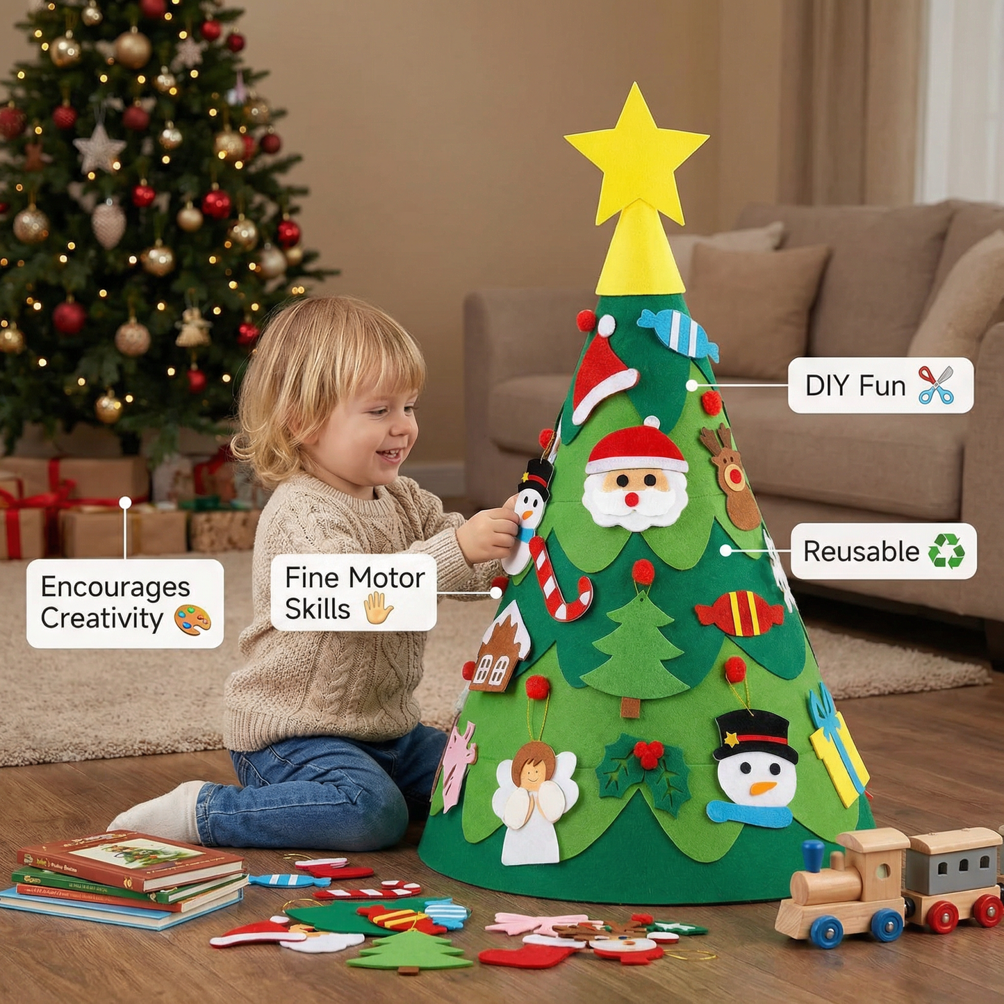 Montessori 3D Felt Christmas Tree