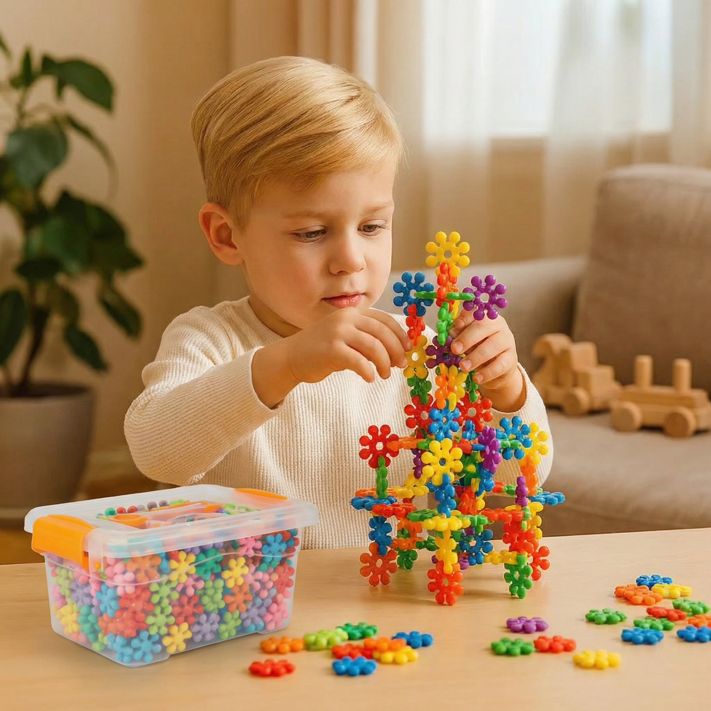 Montessori Snowflake Building Blocks