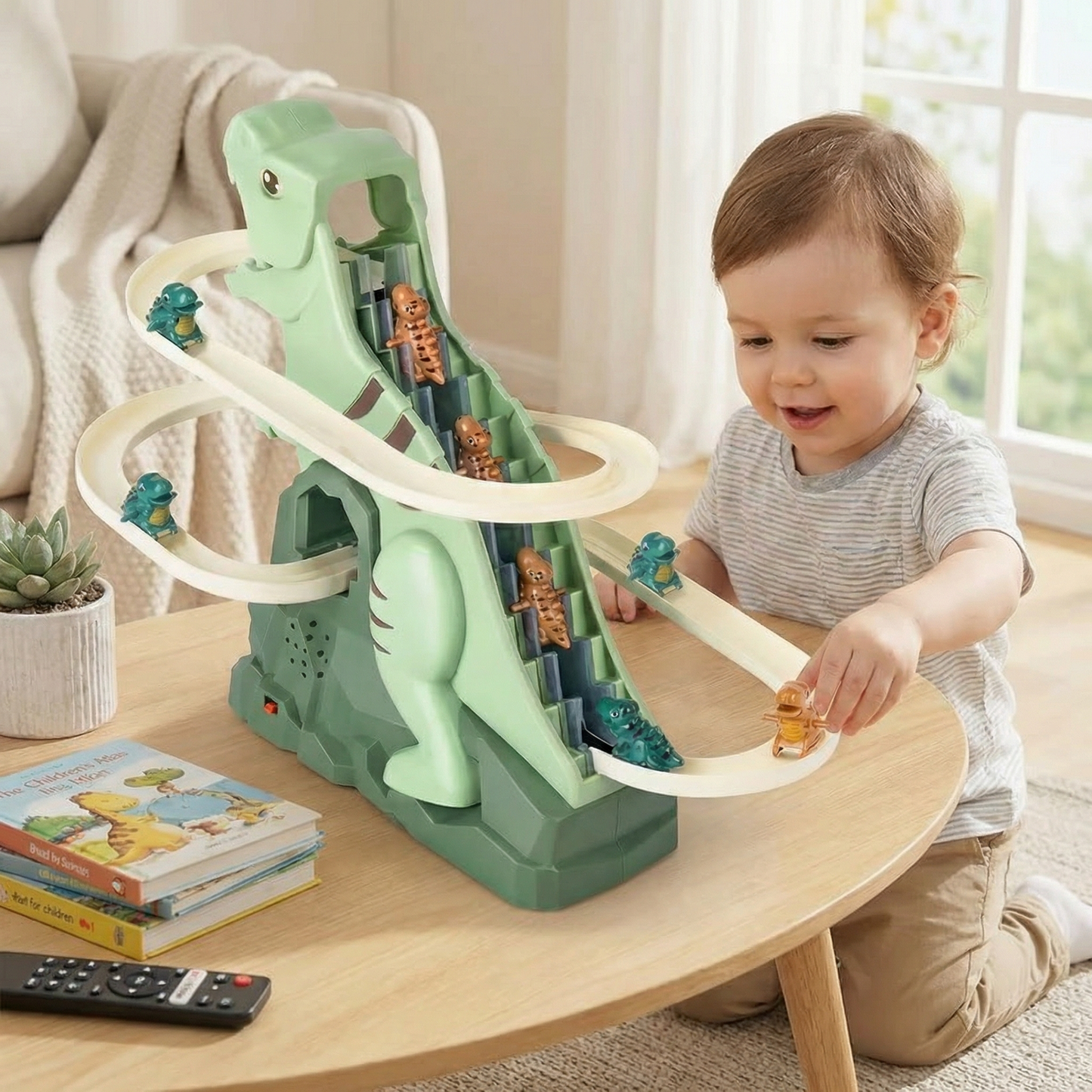 Dino Slide Roller Coaster Fun