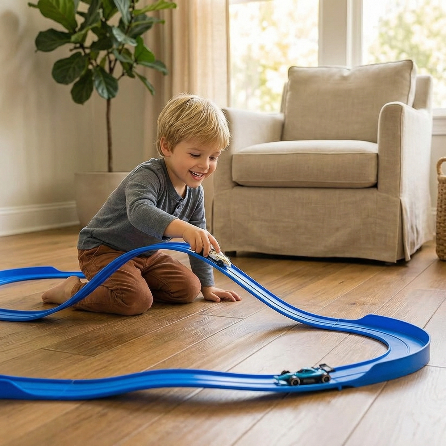 Flexible racing track set