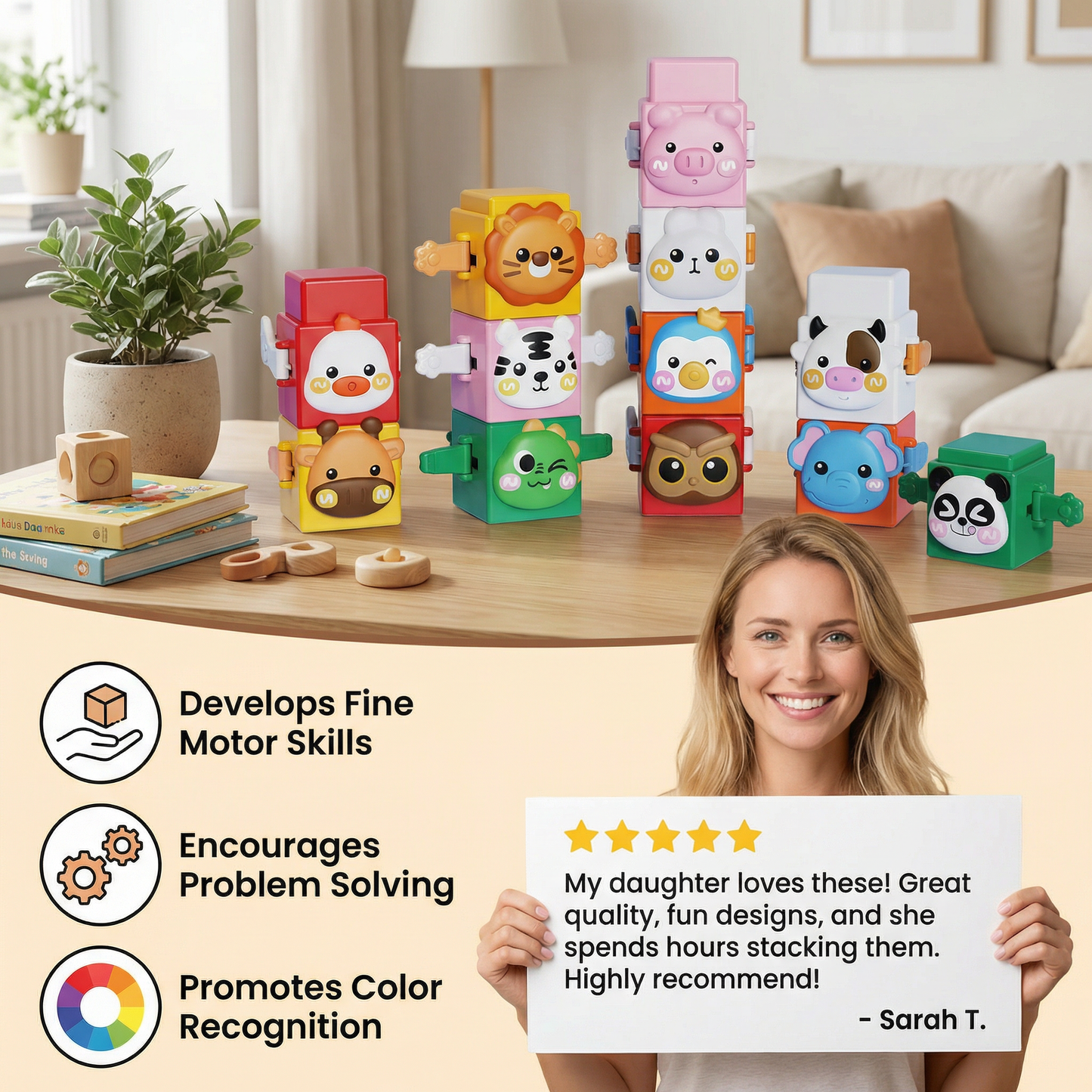 Educational Montessori Animal Stacking Set Building Toy