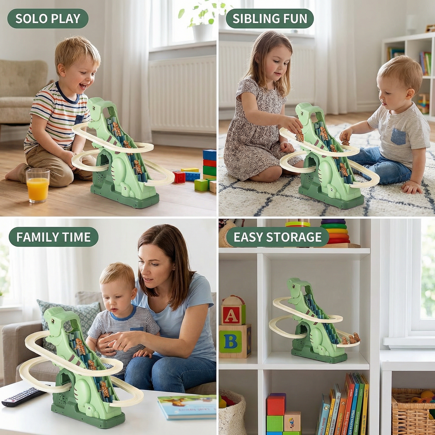 Dino Slide Roller Coaster Fun