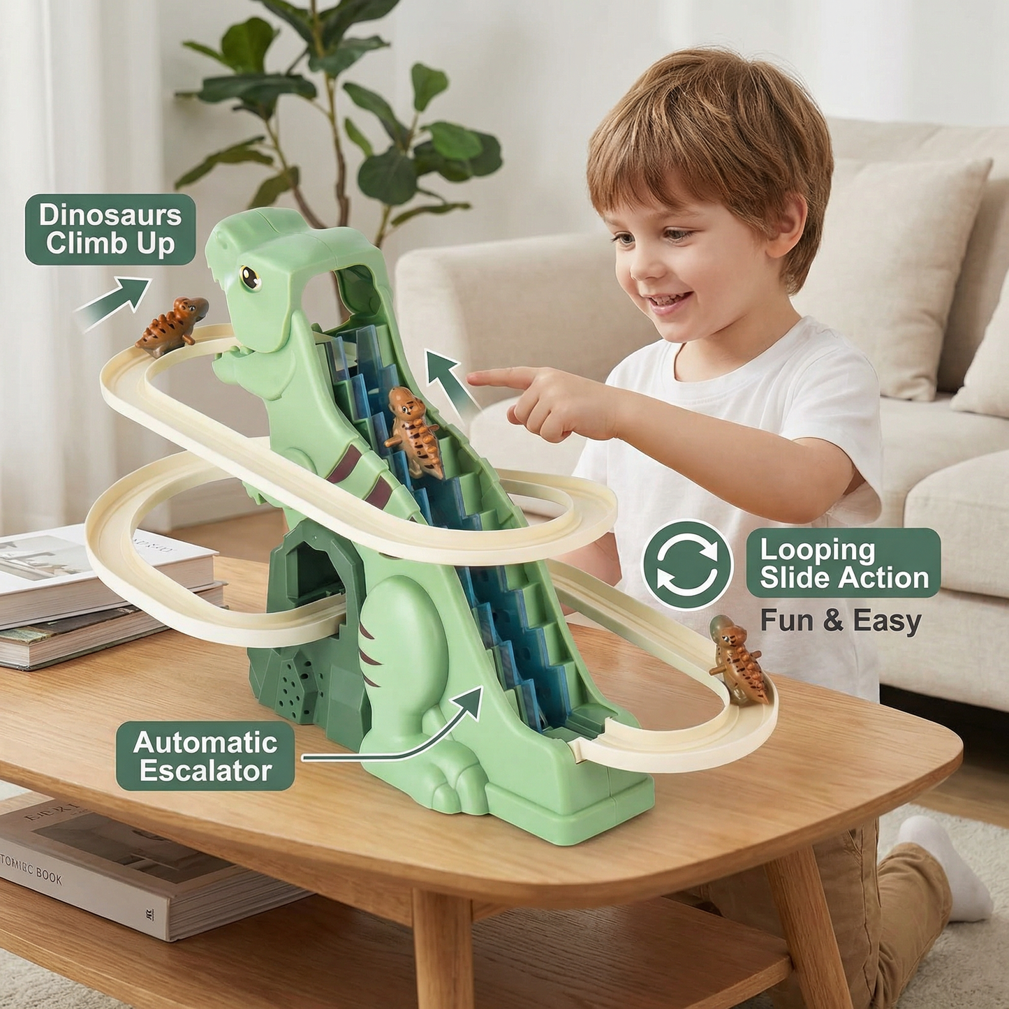 Dino Slide Roller Coaster Fun