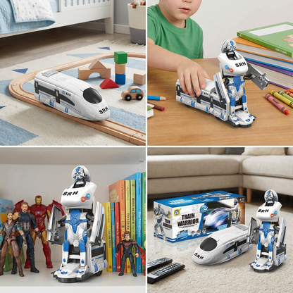 Transforming robot train toy