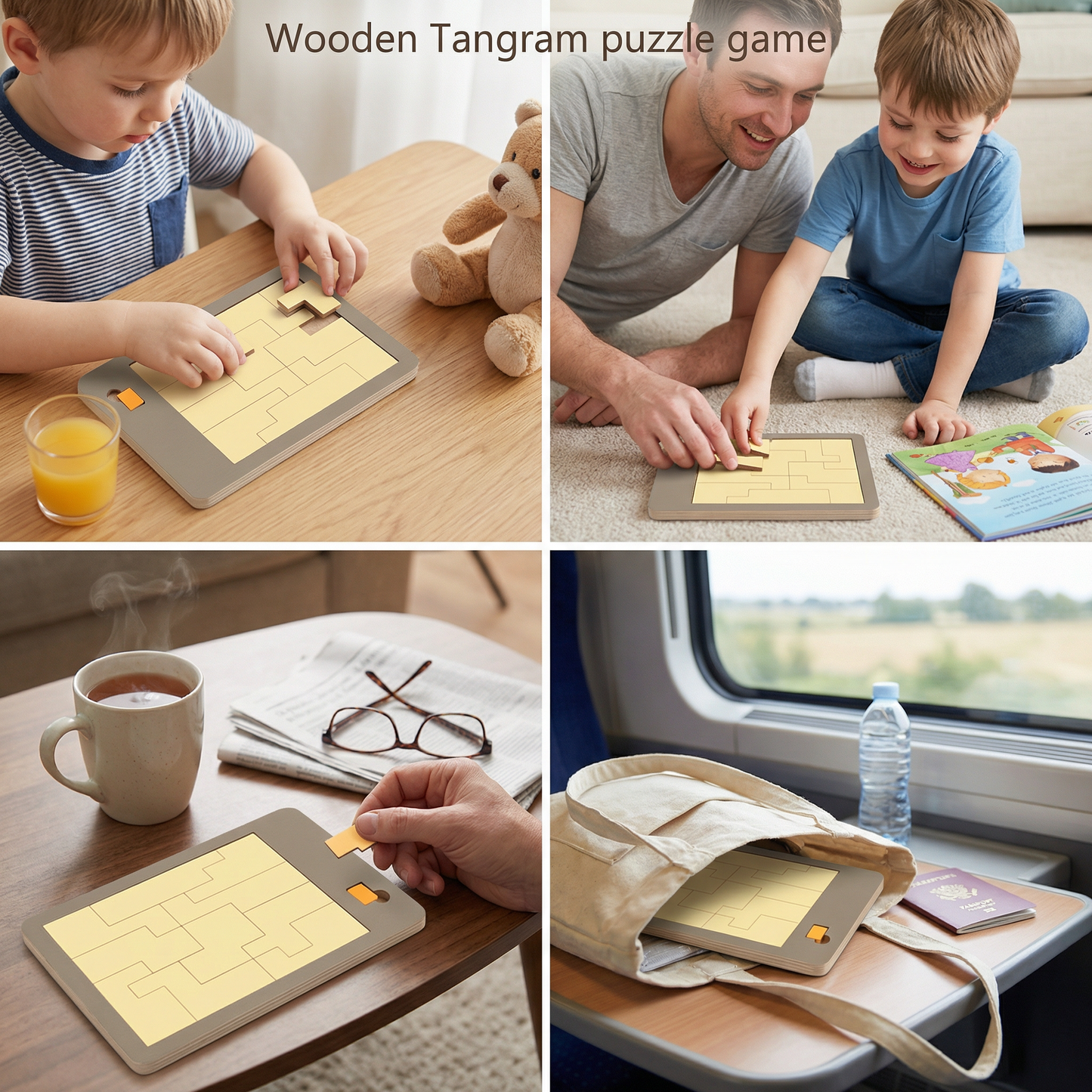 Wooden Tangram puzzle game