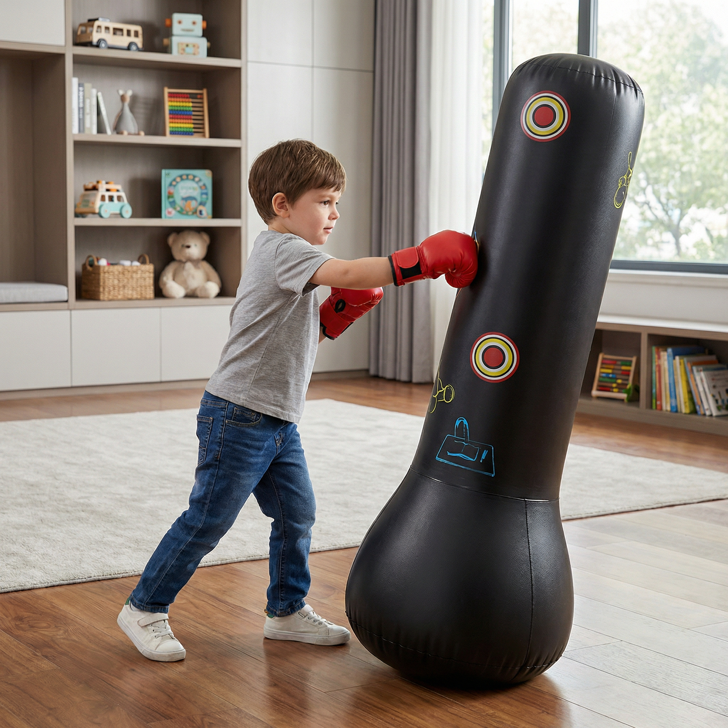 Inflatable Kids Boxing Punching Bag with Water Base