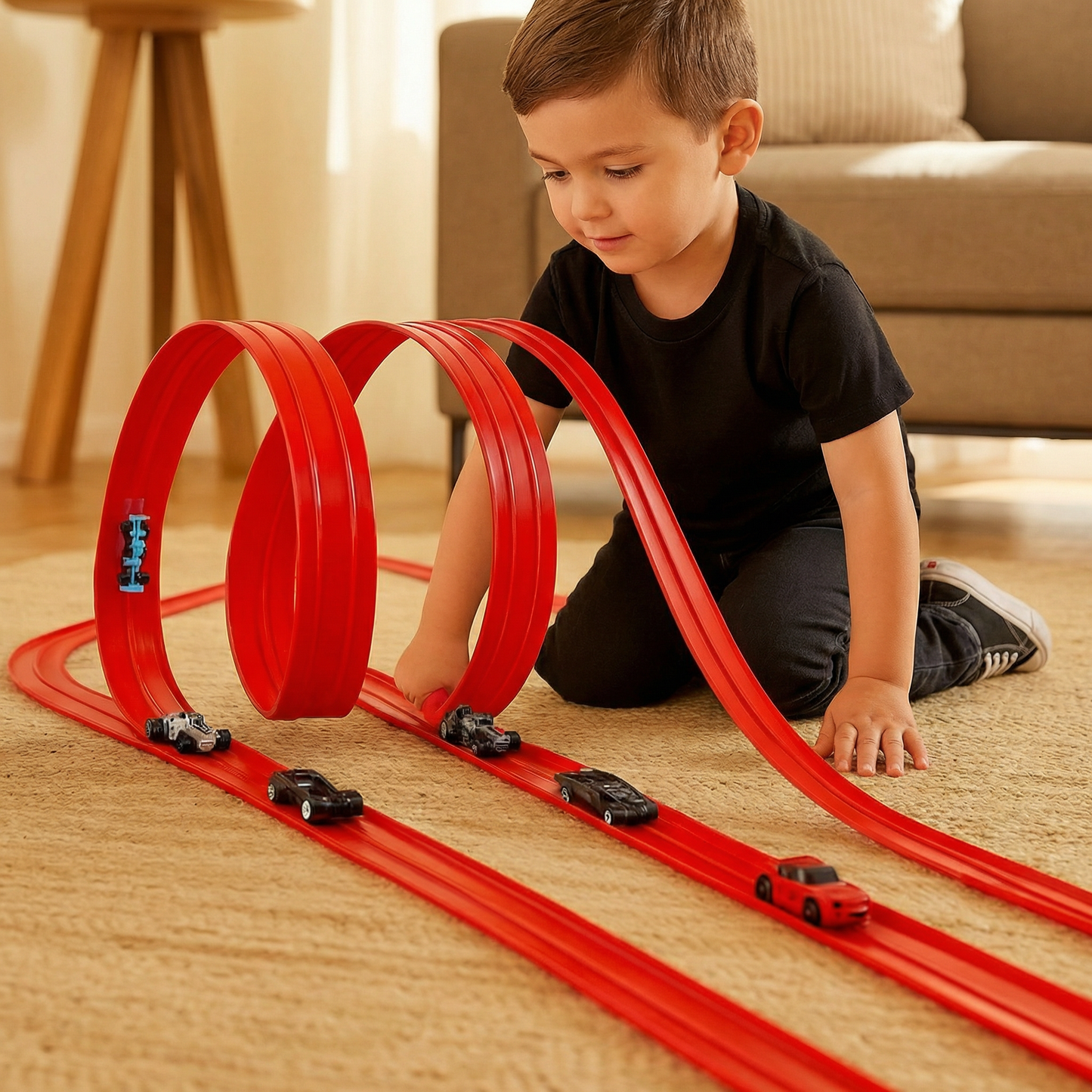 Flexible racing track set
