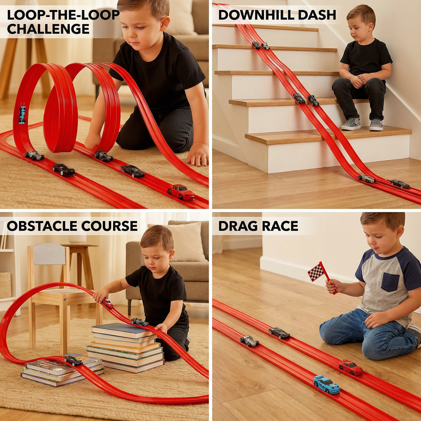 Flexible racing track set