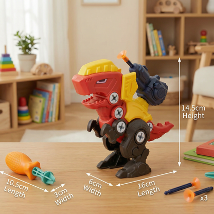 Dinosaur Screw Set with Suction Cup Cannon