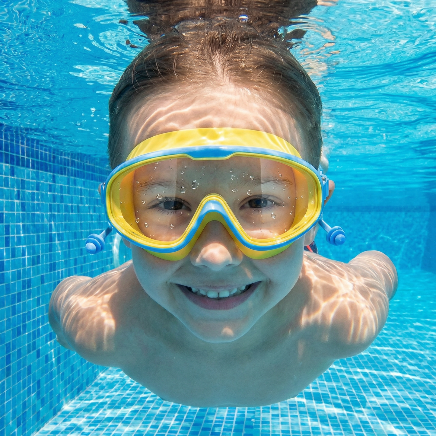 Kids Swimming goggles with large frames and anti-fog system