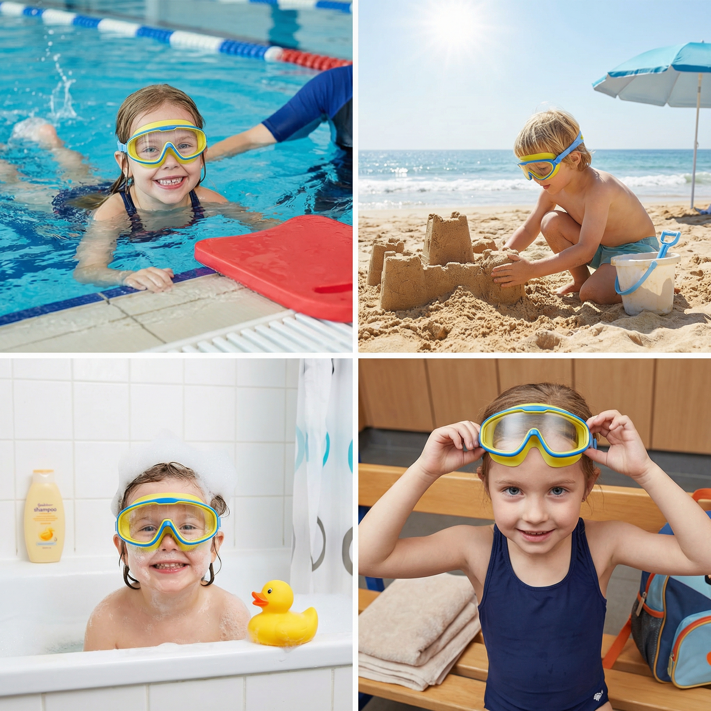 Kids Swimming goggles with large frames and anti-fog system