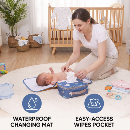 3in1 Stroller Organizer Bag – Waterproof Diaper Caddy with Insulated Pockets