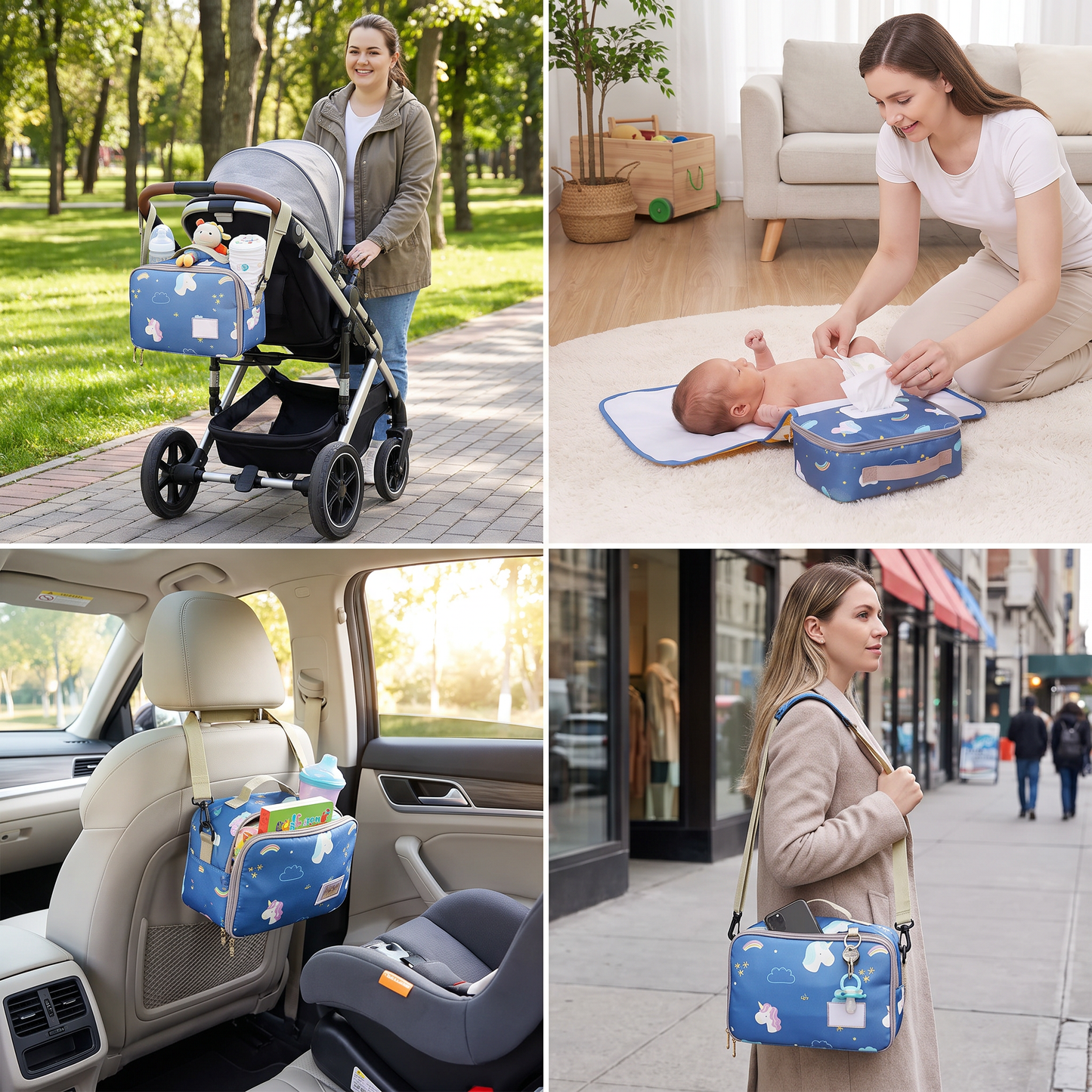 3in1 Stroller Organizer Bag – Waterproof Diaper Caddy with Insulated Pockets