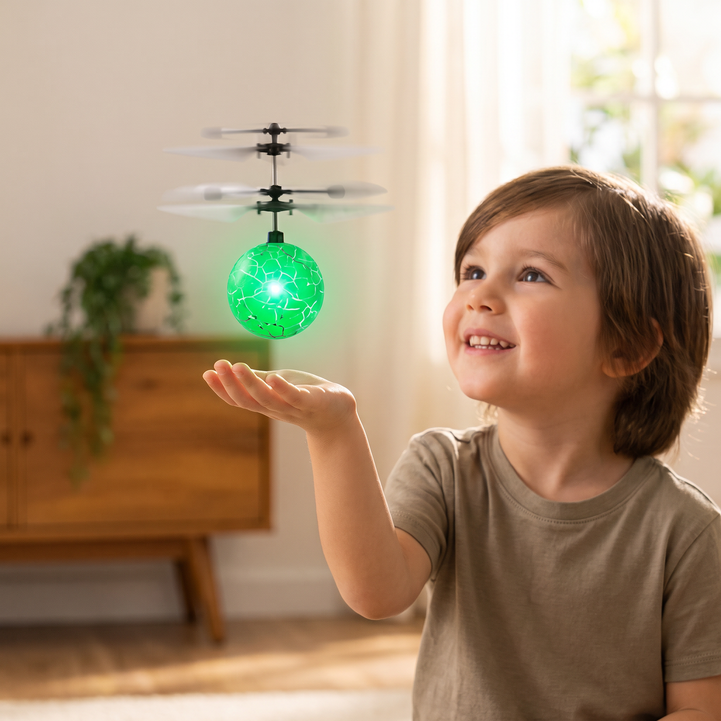 Hand-Controlled Flying LED Ball Drone for Kids