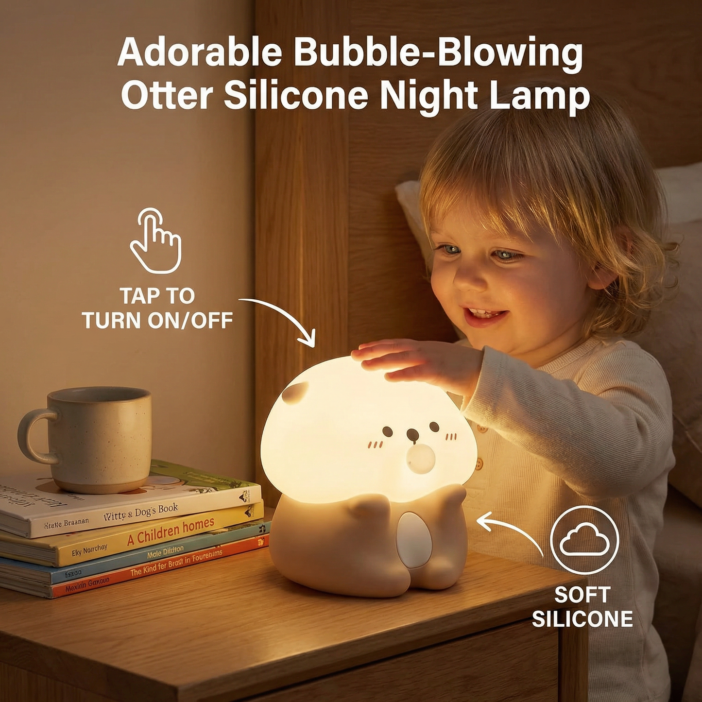 Adorable Bubble-Blowing Otter Silicone Night Lamp