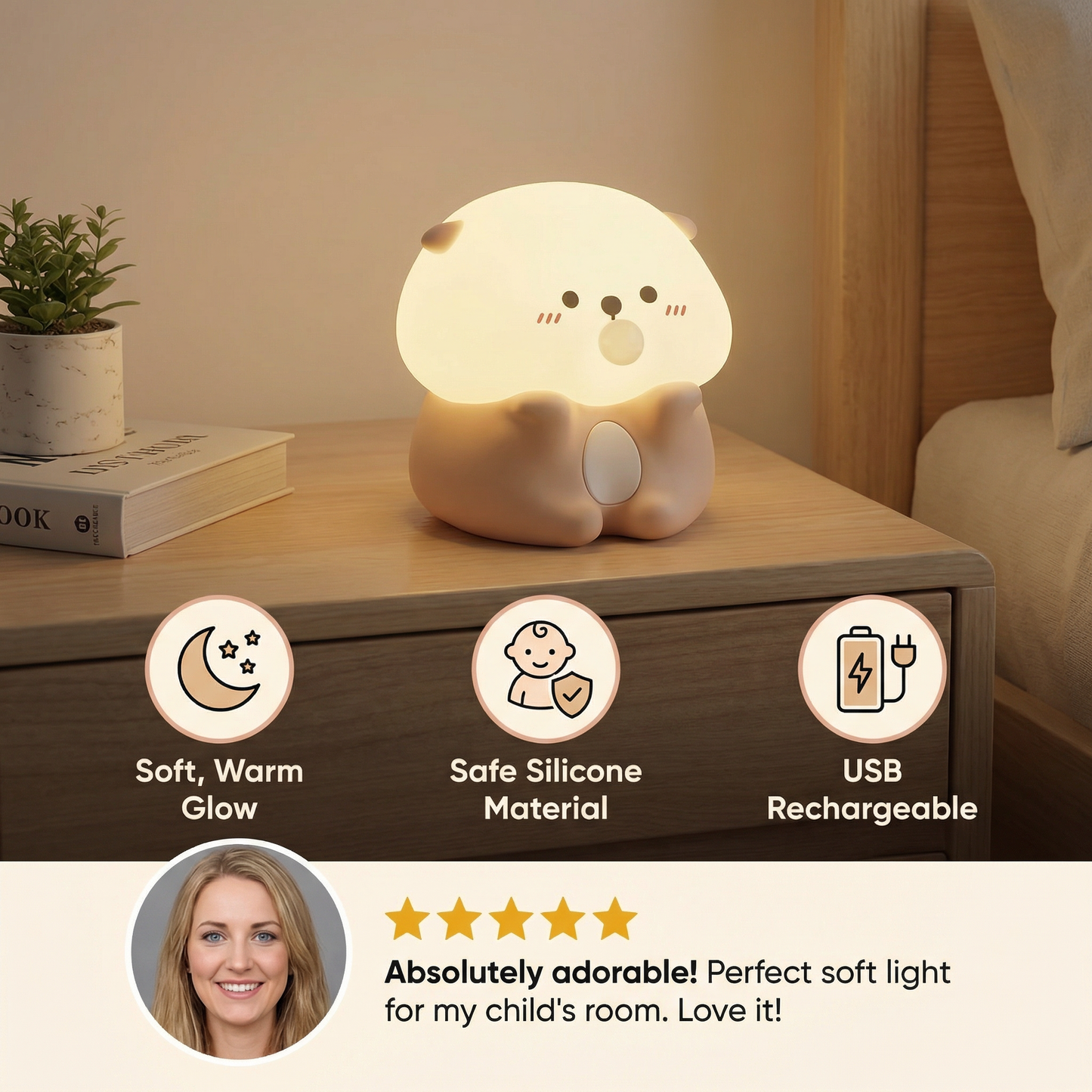 Adorable Bubble-Blowing Otter Silicone Night Lamp